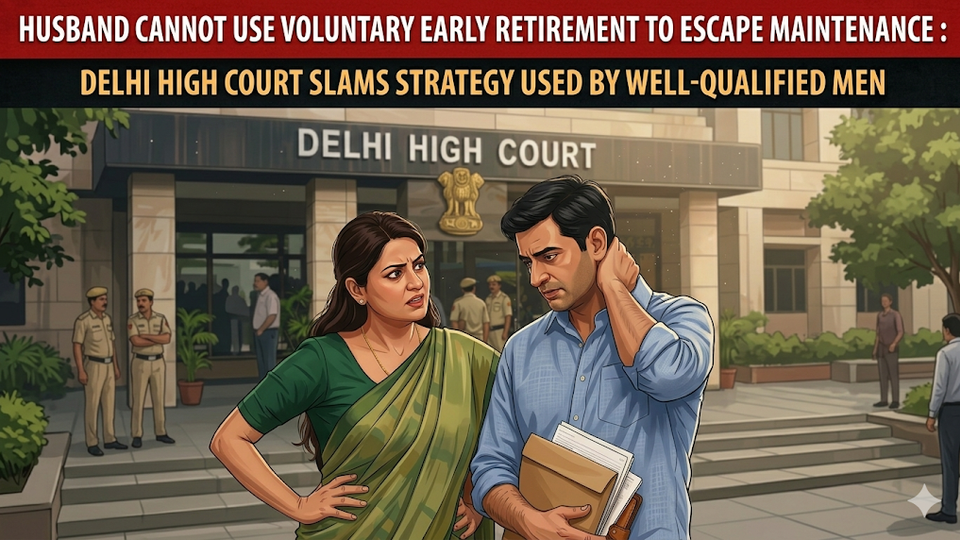 Delhi High Court: Husband Cannot Avoid Maintenance by Voluntary Retirement, Says Quitting Jobs Is a Common Strategy