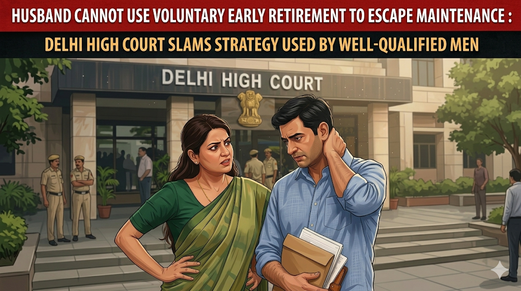 Delhi High Court: Husband Cannot Avoid Maintenance by Voluntary Retirement, Says Quitting Jobs Is a Common Strategy