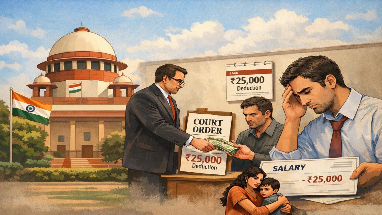 Supreme Court Directs Employer to Deduct ₹25,000 Monthly From Husband’s Salary for Wife and Child Maintenance