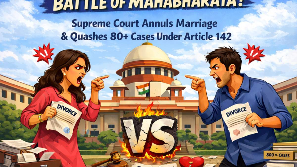 Supreme Court Calls Matrimonial Dispute a “Battle of Mahabharata”, Annuls Marriage, Quashes 80+ Cases Under Article 142