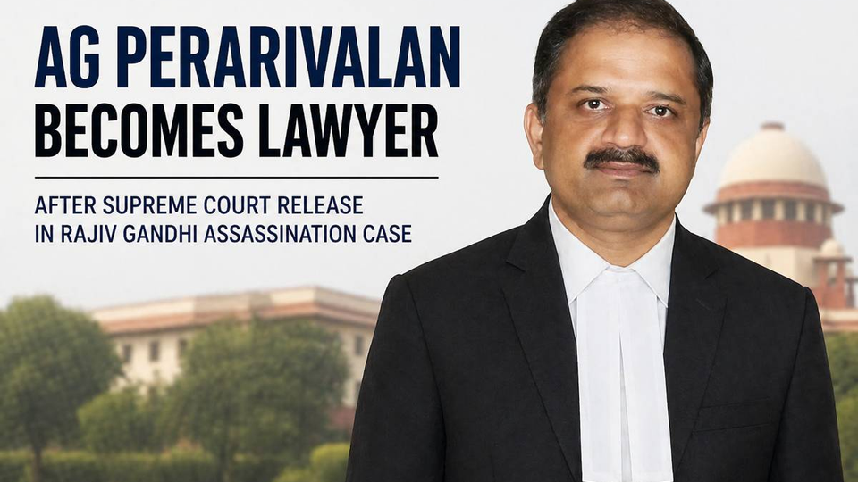 AG Perarivalan Enters Legal Profession After Supreme Court-Ordered Release in Rajiv Gandhi Assassination Case