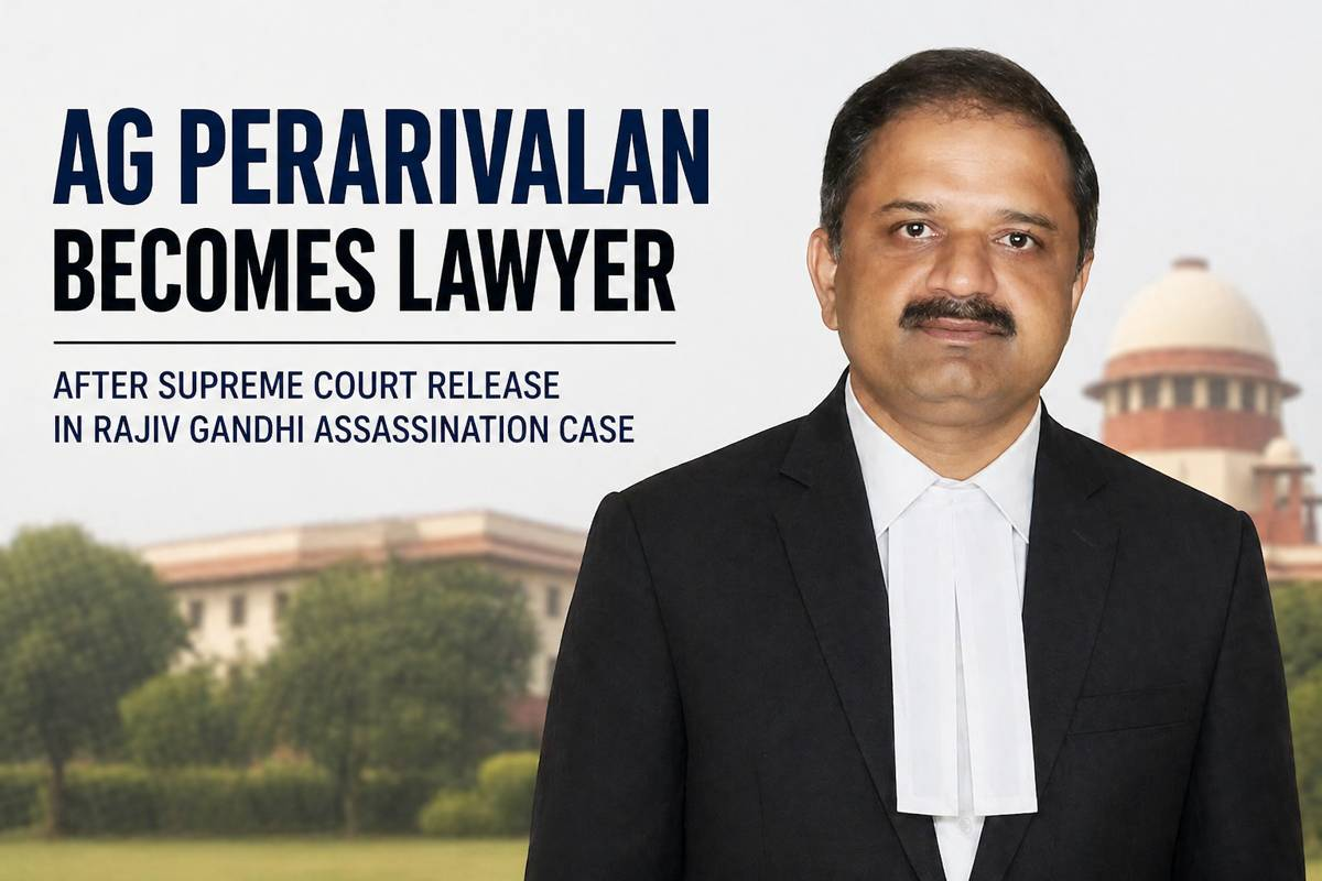 AG Perarivalan Enters Legal Profession After Supreme Court-Ordered Release in Rajiv Gandhi Assassination Case