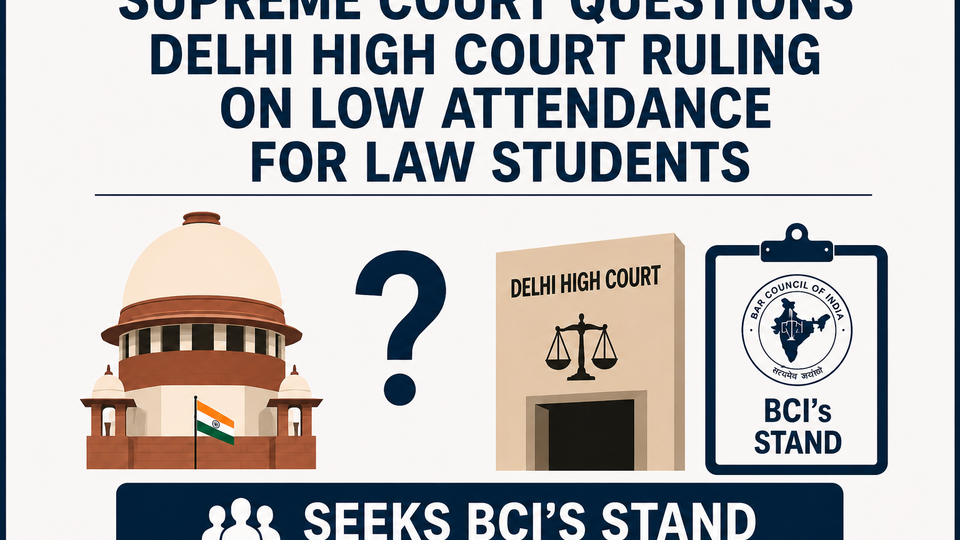 Supreme Court Questions Delhi High Court Ruling on Low Attendance for Law Students, Seeks BCI’s Stand